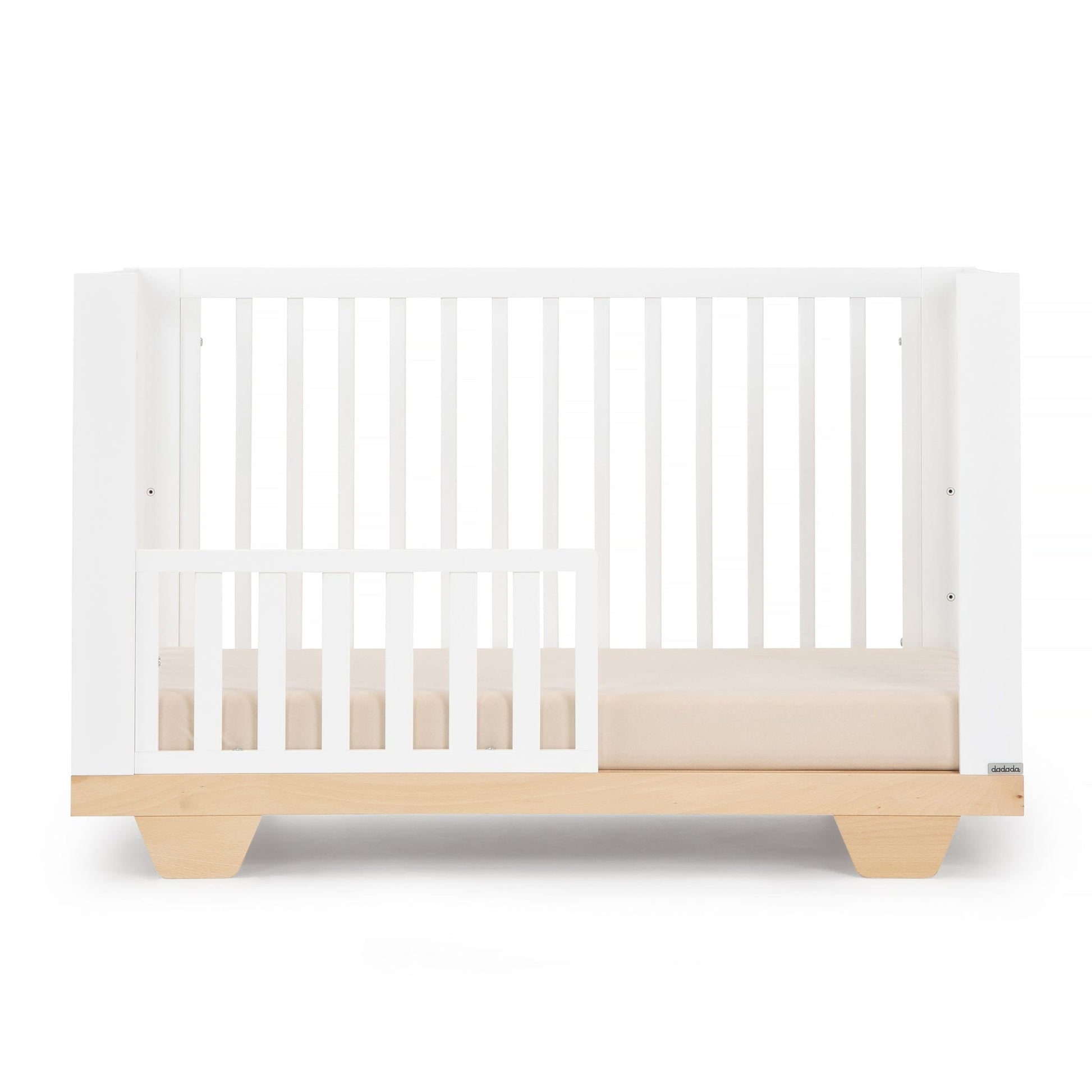 dadada Spirit 8-in-1 Convertible Crib - White / Natural - 16031-da