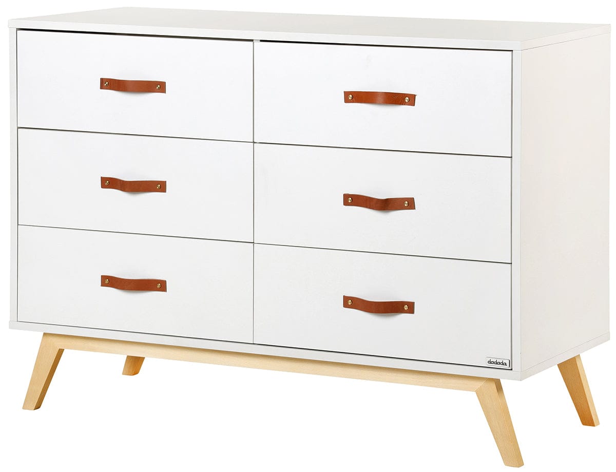 dadada Tribeca 6-Drawer Dresser - White / Natural - 40831