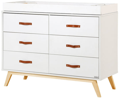 dadada Tribeca 6-Drawer Dresser - White / Natural - 40831