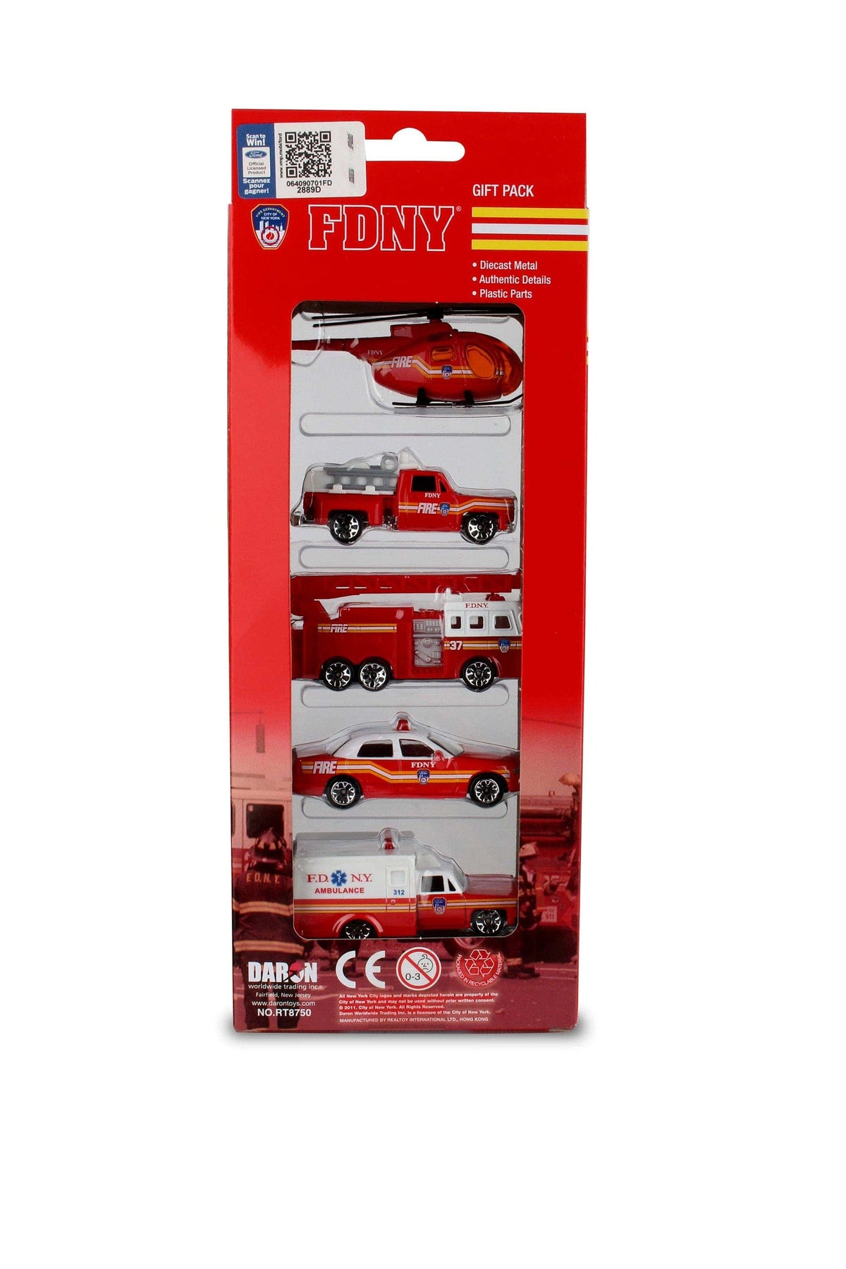Daron Toys FDNY 5 Piece Vehicle Gift Set