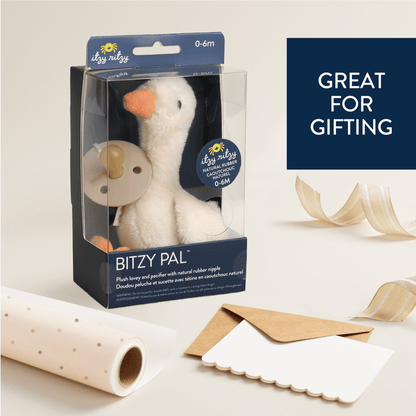 Itzy Ritzy Bitzy Pal Natural Rubber Pacifier & Plush - Goose