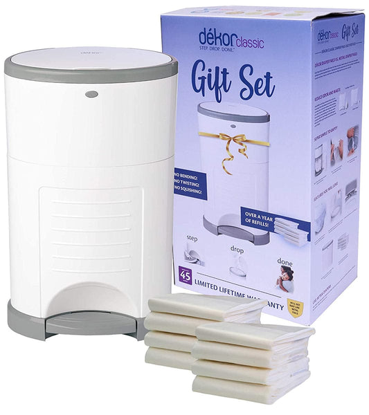 Dekor Classic Diaper Pail Gift Set - White - 2-11121-8