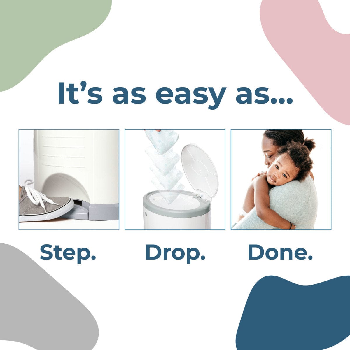 Dekor Diaper Dekor Plus Diaper Pail - Soft Pink - 2-12022-1