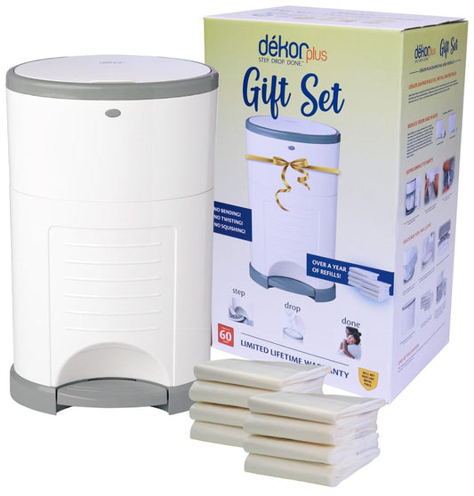 Dekor Plus Diaper Pail Gift Set - White - 2-12021-8