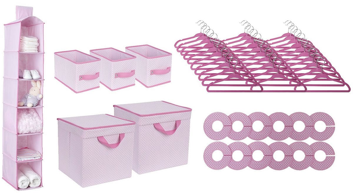 Delta 48 Piece Nursery Storage Set - Pink - SS2055-689