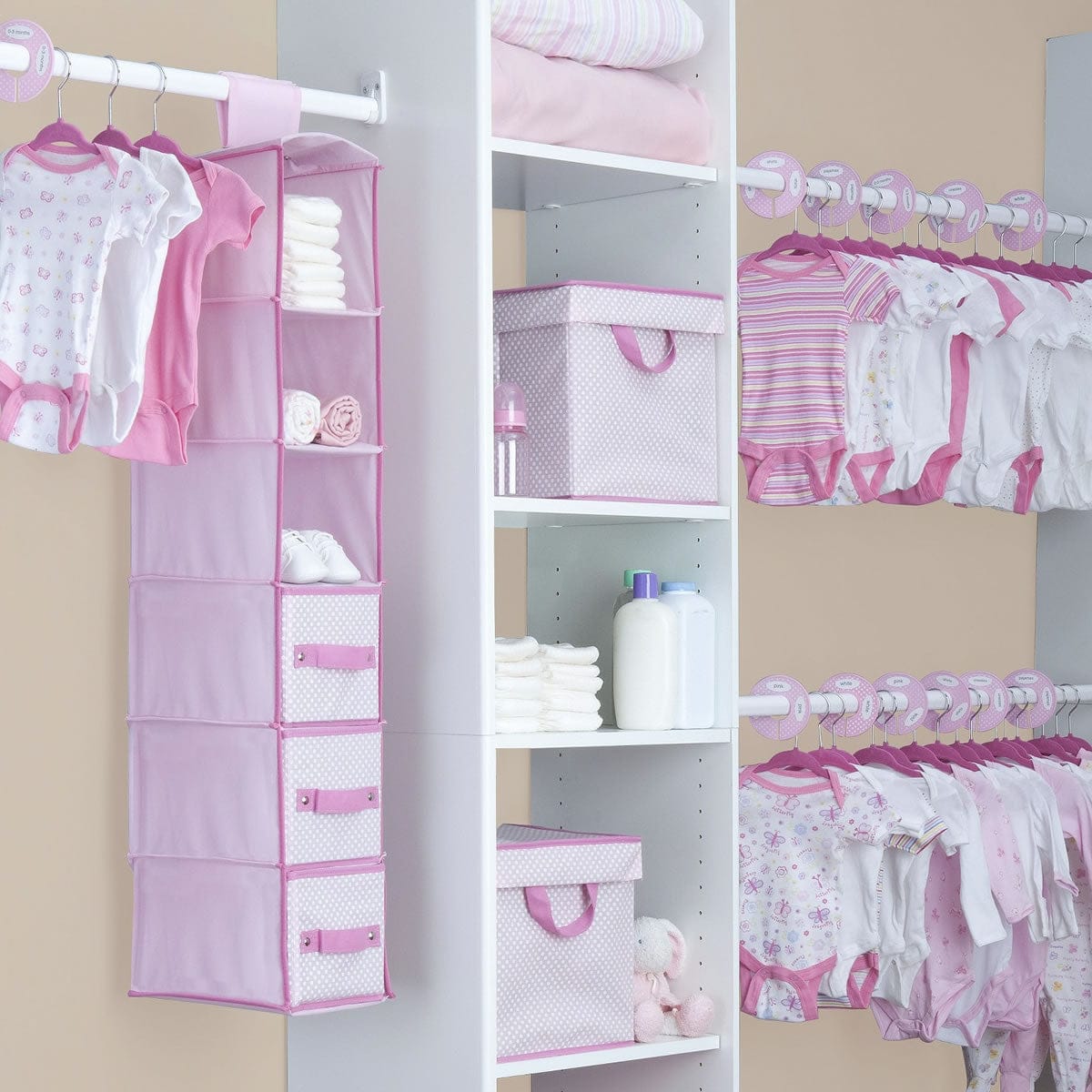 Delta 48 Piece Nursery Storage Set - Pink - SS2055-689