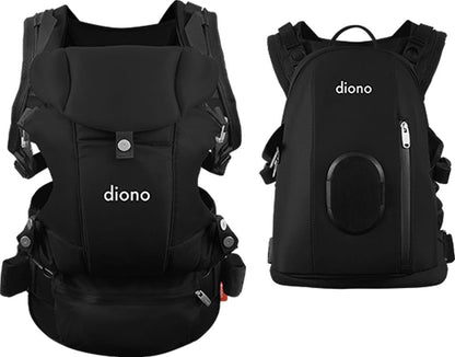 Diono Carus Complete 4-in-1 Baby Carrier + Detachable Backpack - Black - 27270