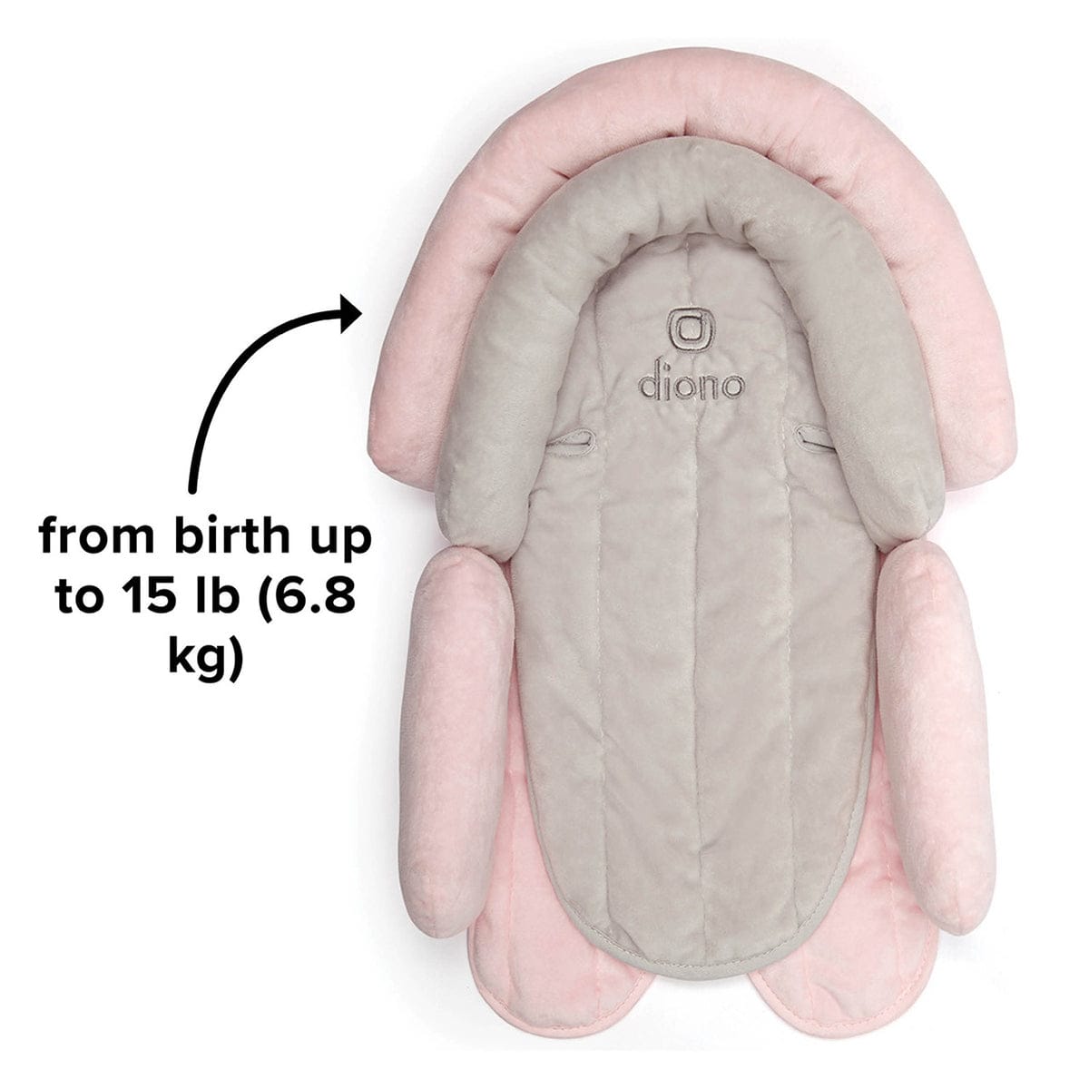 Diono Cuddle Soft 2-in-1 Head Support - Gray / Pink - 40290
