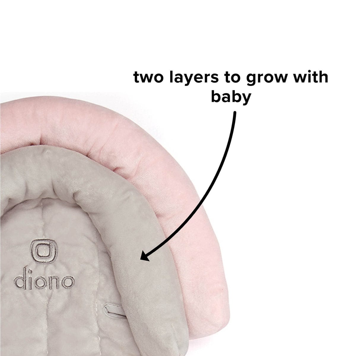 Diono Cuddle Soft 2-in-1 Head Support - Gray / Pink - 40290