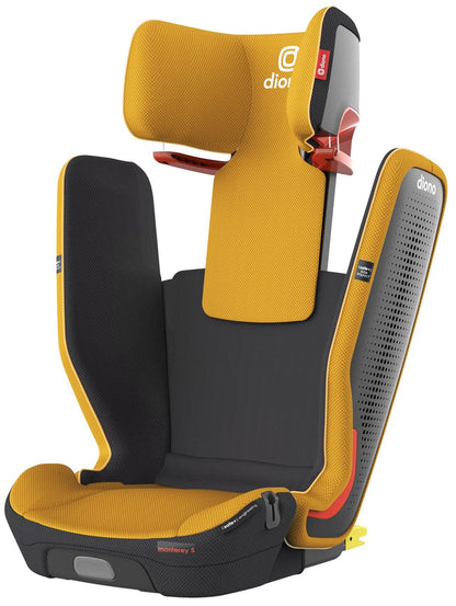 Diono Monterey 5iST FixSafe Belt Positioning High Back Booster Car Seat - Yellow Mineral - 15705-DIONO