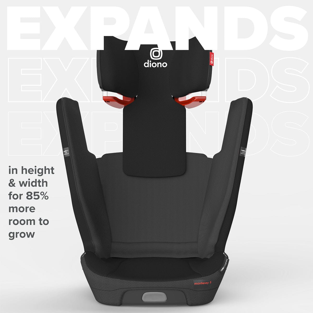 Diono Monterey 5iST FixSafe Belt Positioning High Back Booster Car Seat - Black Jet - 15700-DIONO