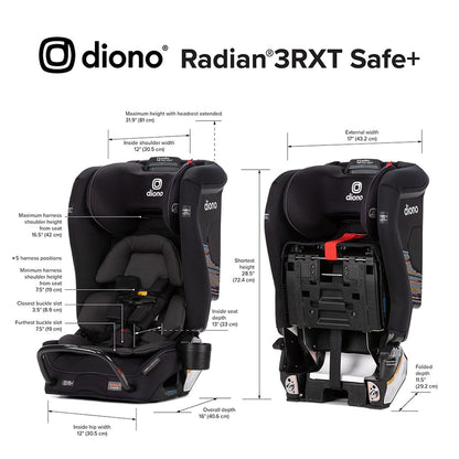 Diono Radian 3 RXT Safe+ Narrow All-in-One Convertible Car Seat - Gray Slate - 50101-DIONO