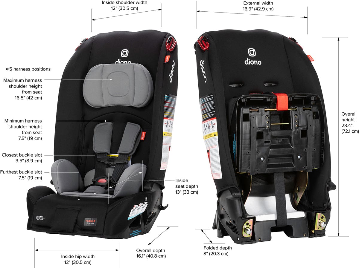 Diono Radian 3R Narrow All-in-One Convertible Car Seat - Black Storm - 50640-DIONO