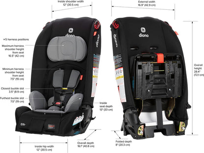 Diono Radian 3R Narrow All-in-One Convertible Car Seat - Black Storm - 50640-DIONO