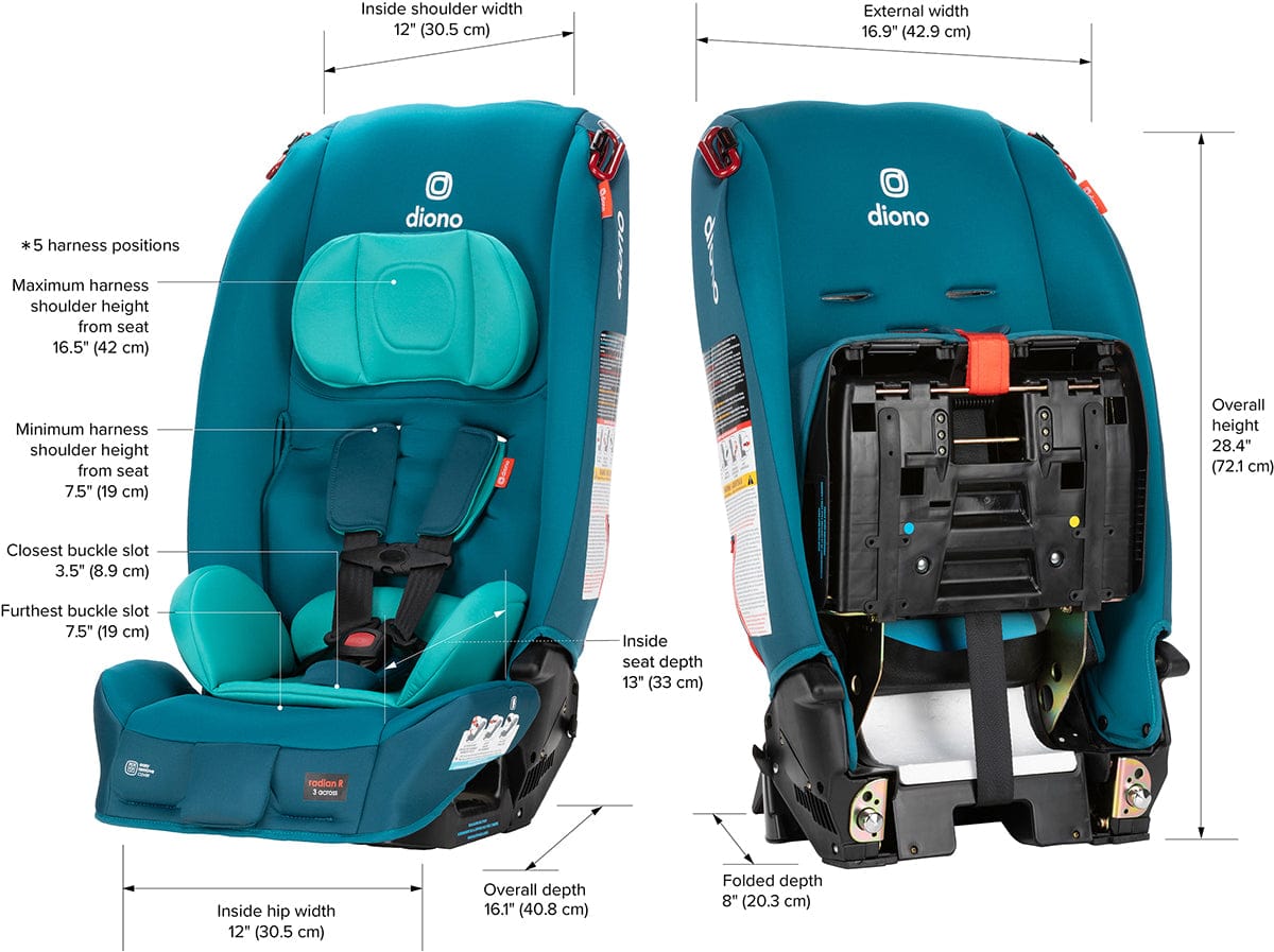 Diono Radian 3R Narrow All-in-One Convertible Car Seat - Blue Razz Ice - 50642-DIONO