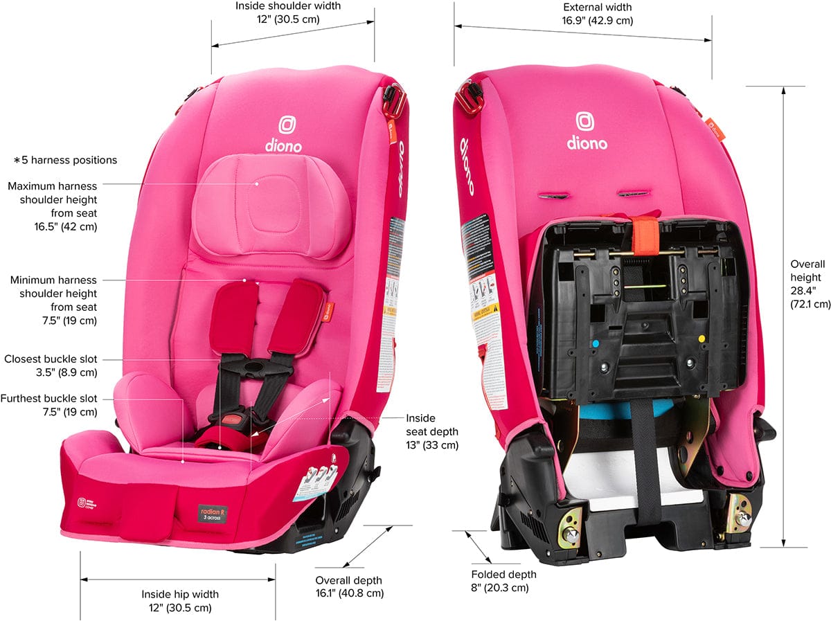 Diono Radian 3R Narrow All-in-One Convertible Car Seat - Pink Cotton Candy - 50644-DIONO