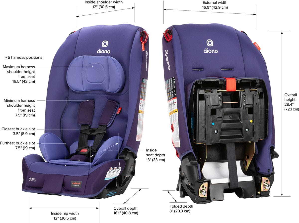 Diono Radian 3R Narrow All-in-One Convertible Car Seat - Purple Wildberry - 50643-DIONO