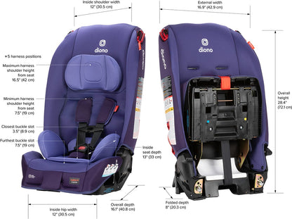 Diono Radian 3R Narrow All-in-One Convertible Car Seat - Purple Wildberry - 50643-DIONO