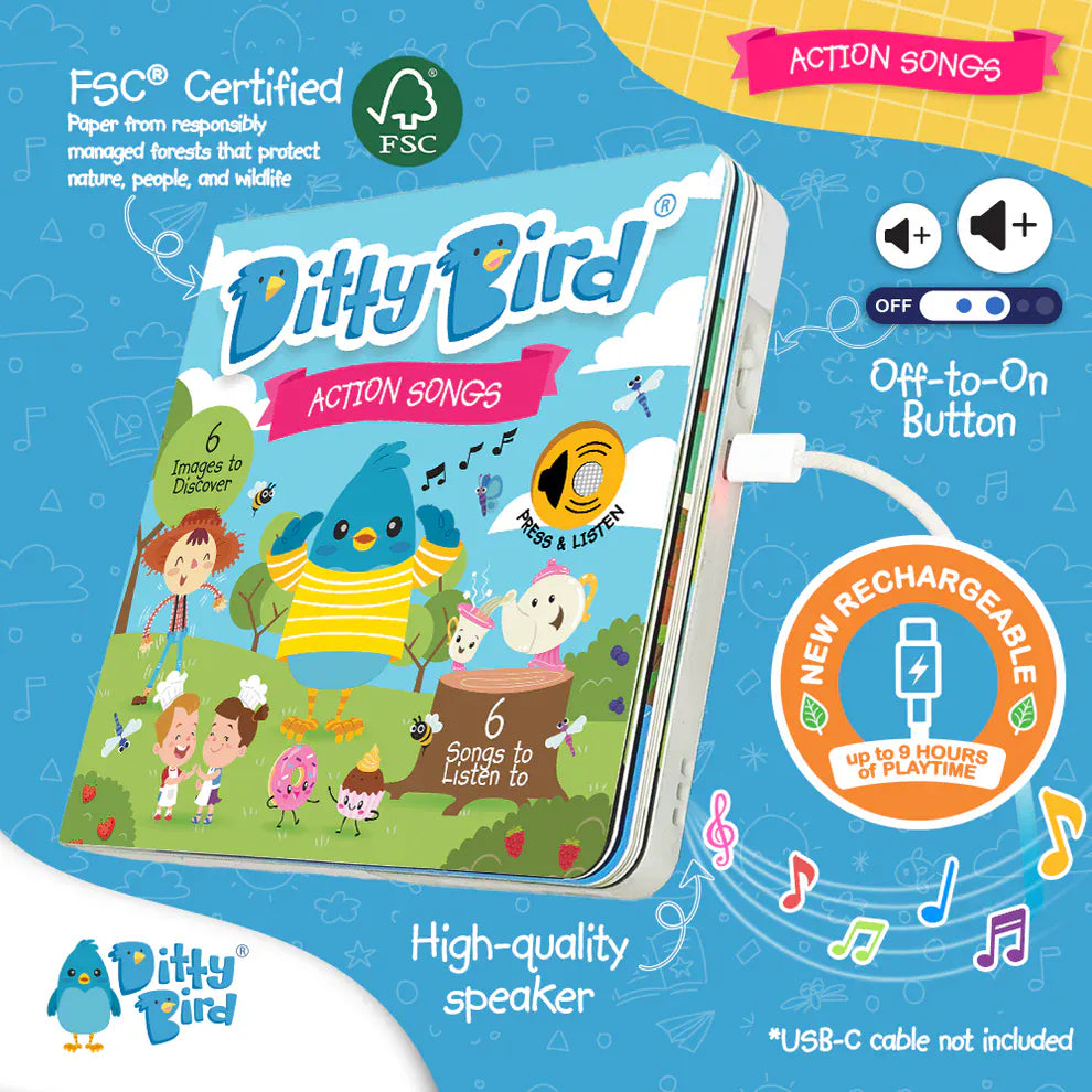 Ditty Bird Musical Books - Action Songs - 001-UC