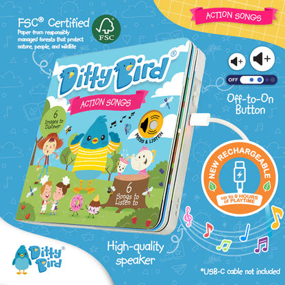 Ditty Bird Musical Books - Action Songs - 001-UC