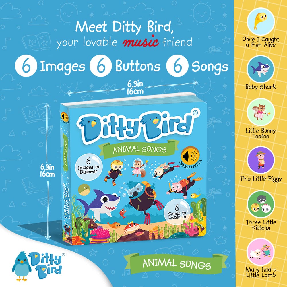 Ditty Bird Musical Books - Animal Songs