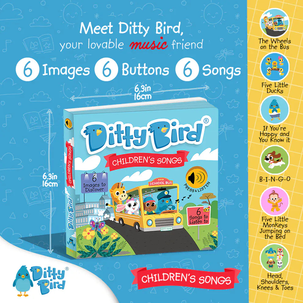 Ditty Bird Musical Books - Children's Songs - 027-UC