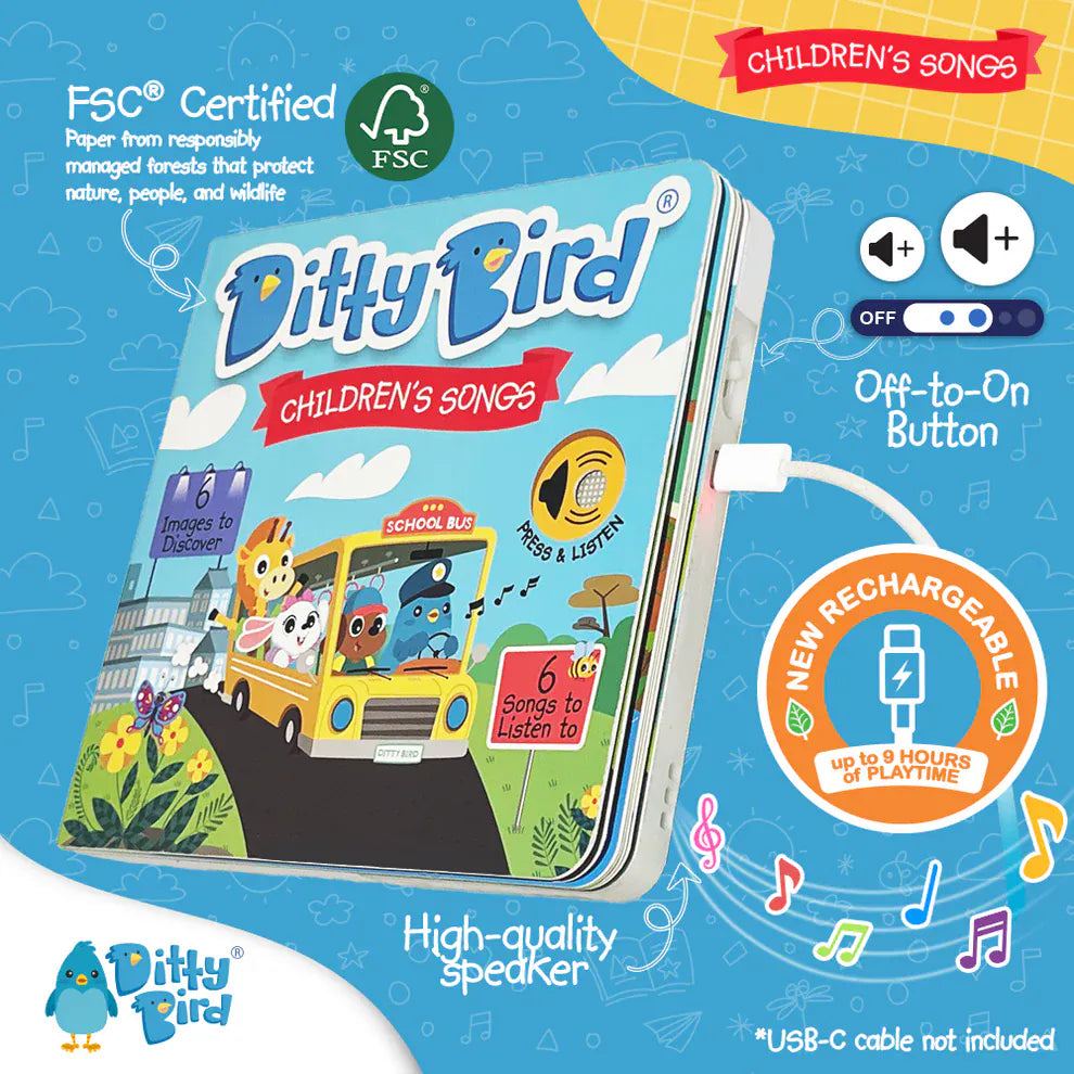 Ditty Bird Musical Books - Children's Songs - 027-UC