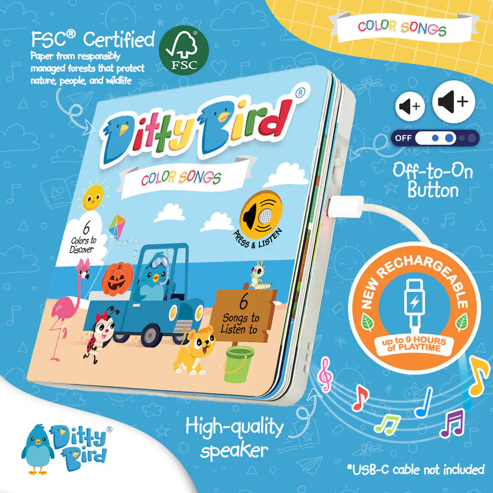 Ditty Bird Musical Books - Color Songs - 041-UC