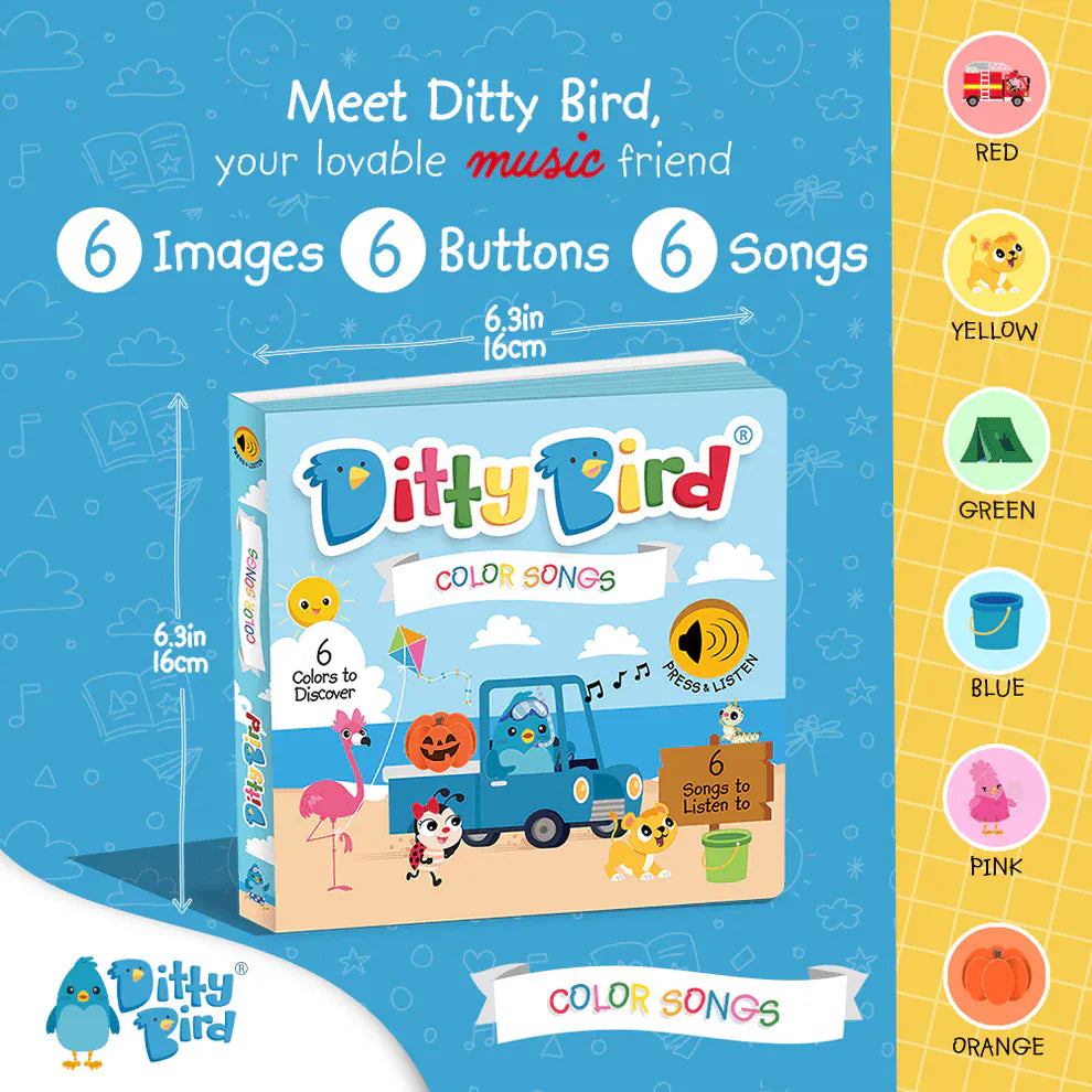 Ditty Bird Musical Books - Color Songs - 041-UC