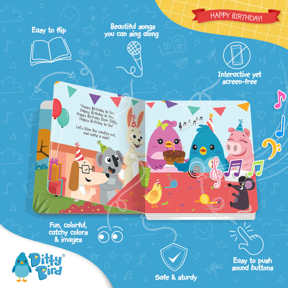 Ditty Bird Musical Books - Happy Birthday - 014-UC