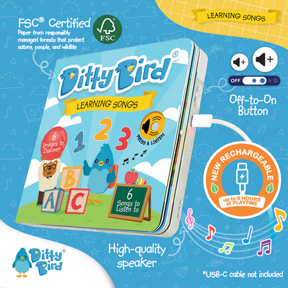 Ditty Bird Musical Books - Learning Songs - 033-UC