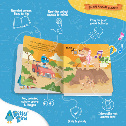 Ditty Bird Musical Books - Safari Animal Sounds - 40-DB