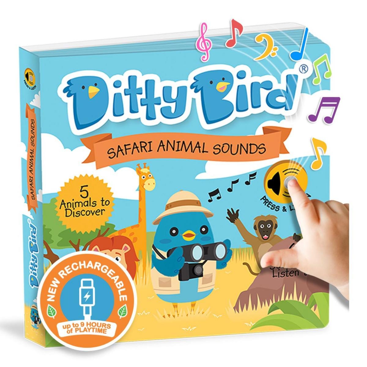 Ditty Bird Musical Books - Safari Animal Sounds - 40-DB
