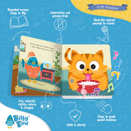 Ditty Bird Musical Books - Touch the Cute Animals - 013-UC