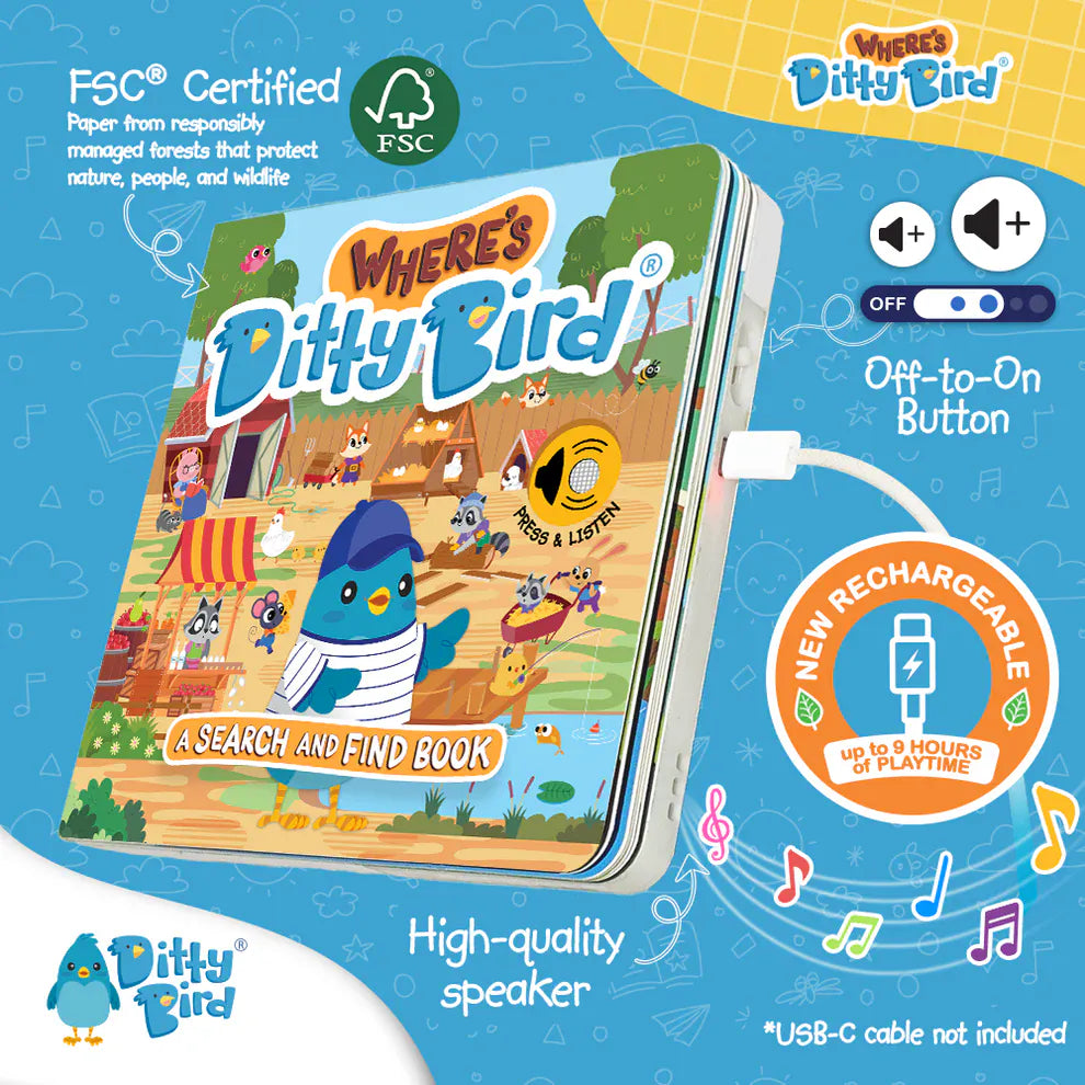 Ditty Bird Musical Books - Where's Ditty Bird - 008-UC