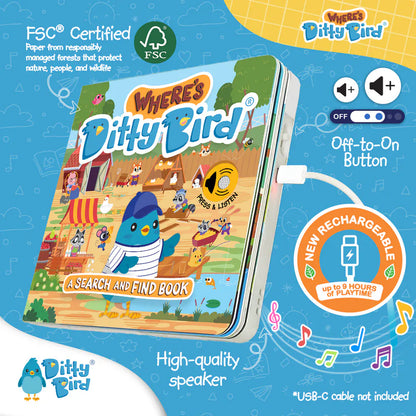 Ditty Bird Musical Books - Where's Ditty Bird - 008-UC