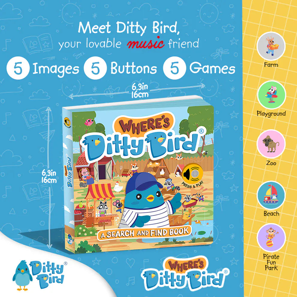 Ditty Bird Musical Books - Where's Ditty Bird - 008-UC