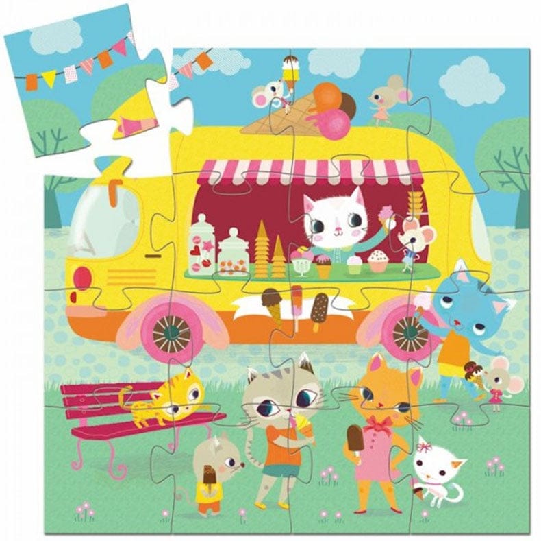 Djeco Mini Silhouette Puzzle - Ice Cream Truck - DJ07264