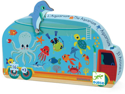 Djeco Mini Silhoutte Puzzle - The Aquarium - DJ07266