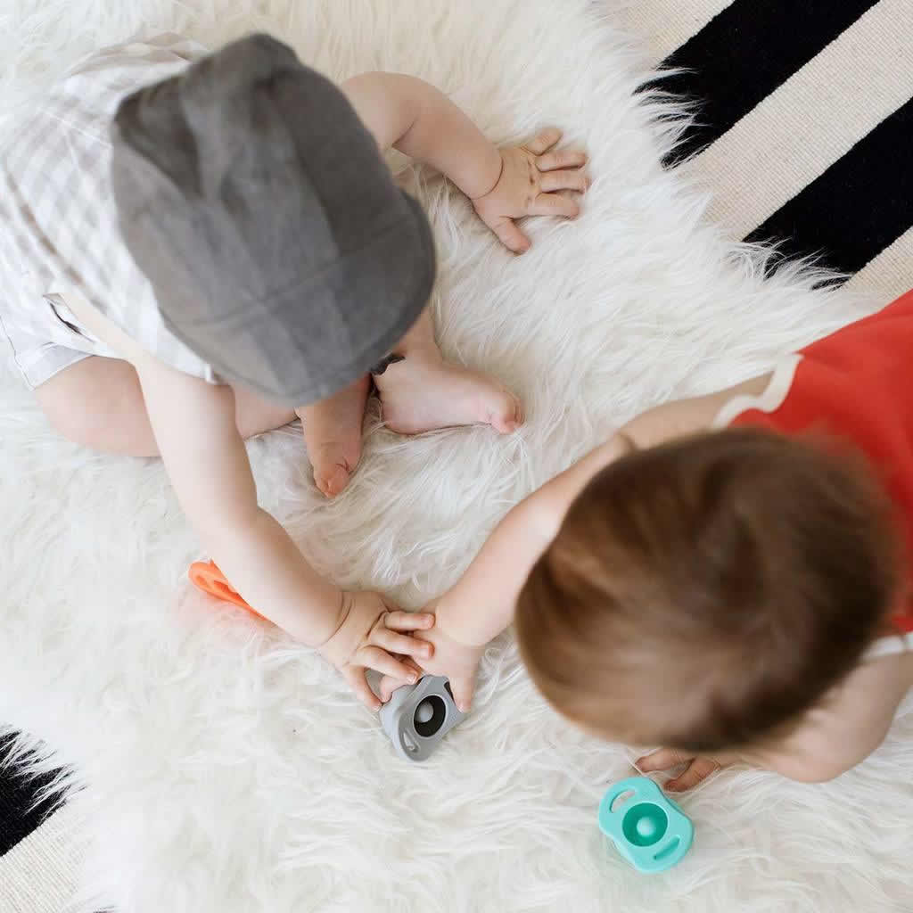 Doddle & Co. The Pop Pacifier, 2 Pack - Oh Happy Grey + In Teal Life - 1.08536E+13