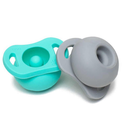 Doddle & Co. The Pop Pacifier, 2 Pack - Oh Happy Grey + In Teal Life - 1.08536E+13