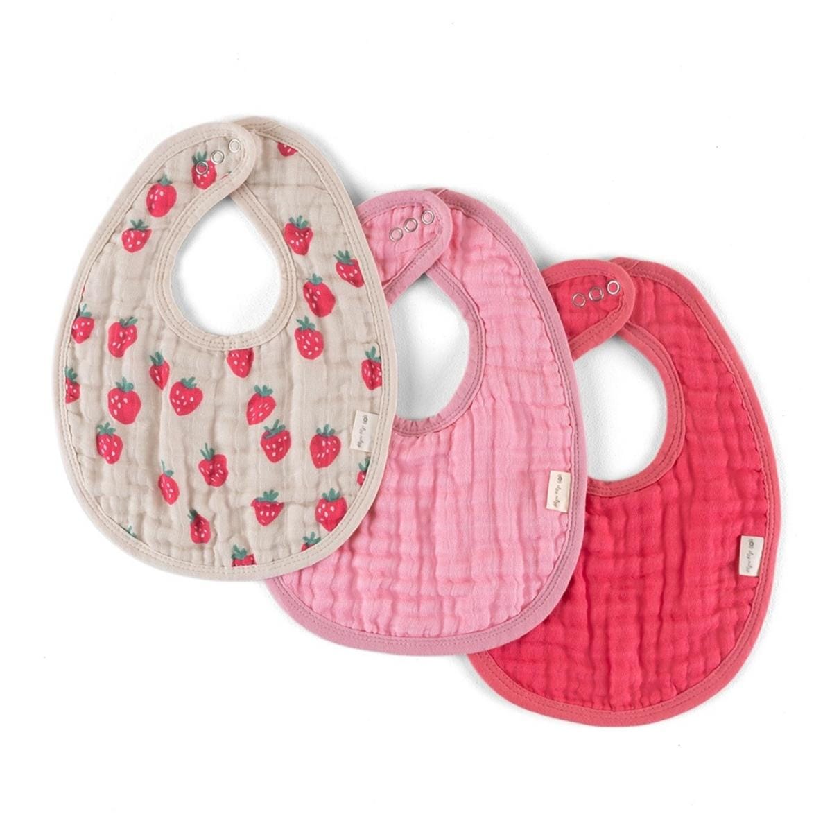 Itzy Ritzy Itzy Bibs 3-Pack Muslin Bibs - Strawberries & Cream - 807151719