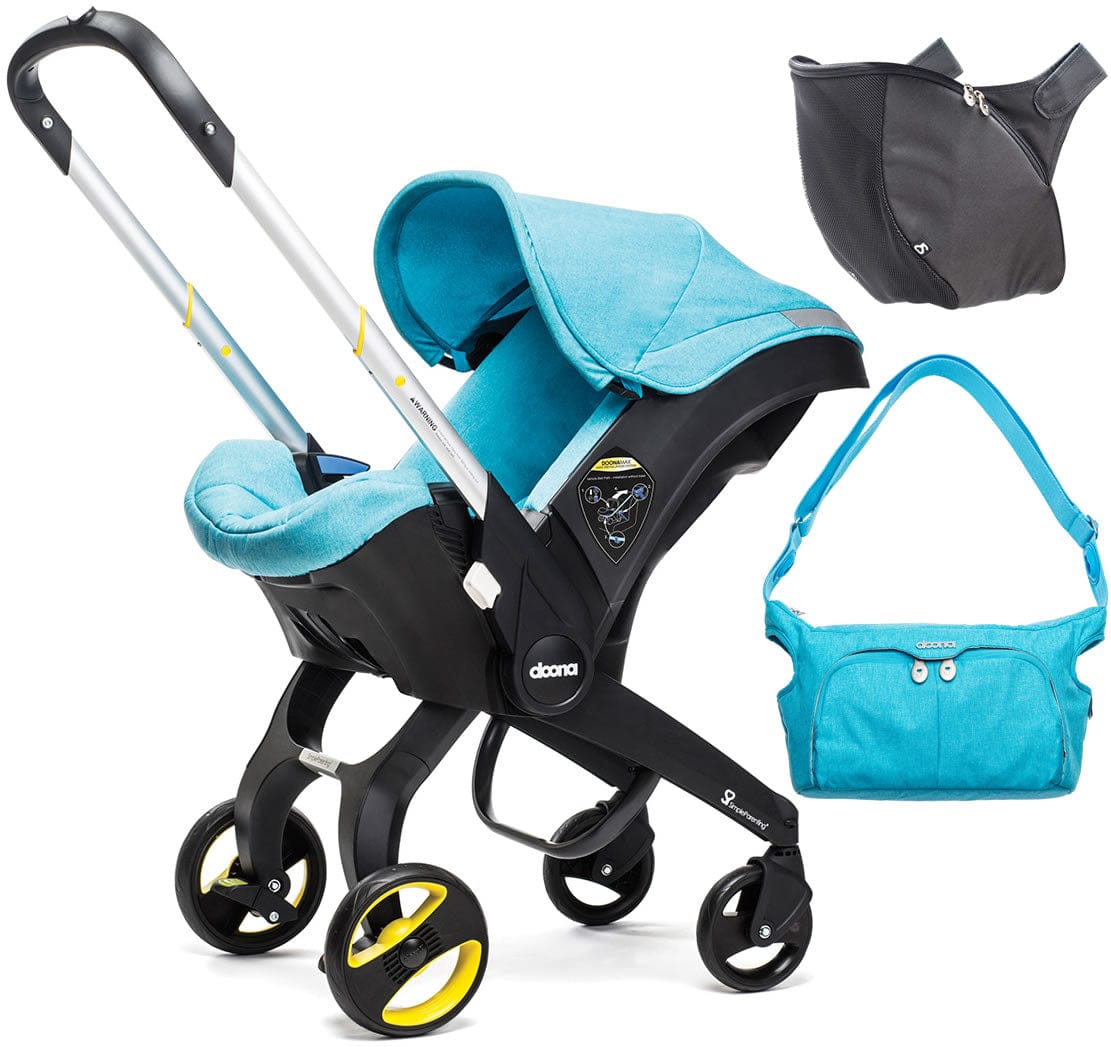 Doona Infant Car Seat + Accessory Bundle - Sky (Turquoise) - SP101-10-102-003