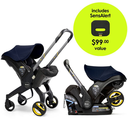 Doona+ Infant Car Seat & Stroller + SensAlert Pad Bundle - Royal Blue - SP101-10-034-003-SP198-99-001-099