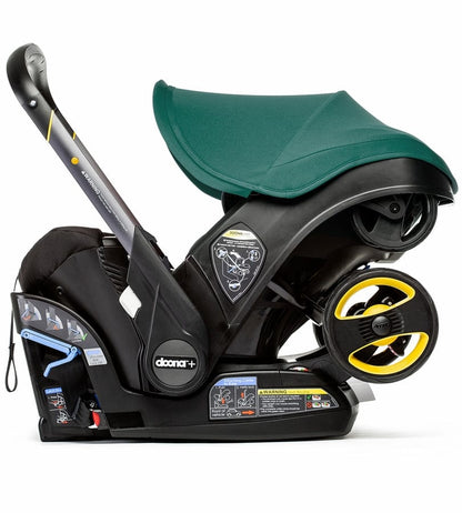 Doona+ Infant Car Seat & Stroller with Handlebar Cover Bundle - Racing Green / Brown Leather - SP101-10-032-003-SP147-10-025-003