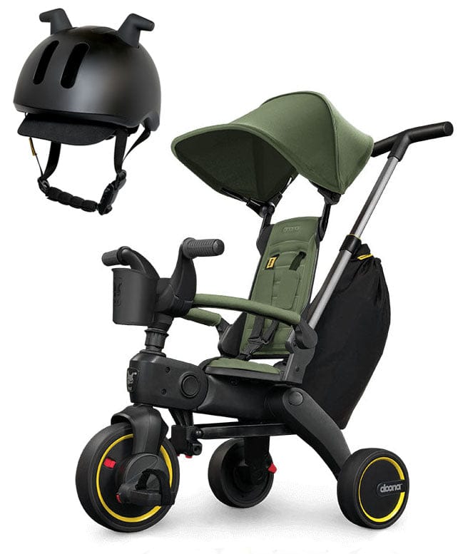 Doona Liki Trike S3 + Liki Helmet Bundle - Desert Green / Black - SP530-99-042-003-HELMET