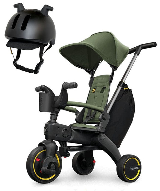 Doona Liki Trike S3 + Liki Helmet Bundle - Desert Green / Black - SP530-99-042-003-HELMET