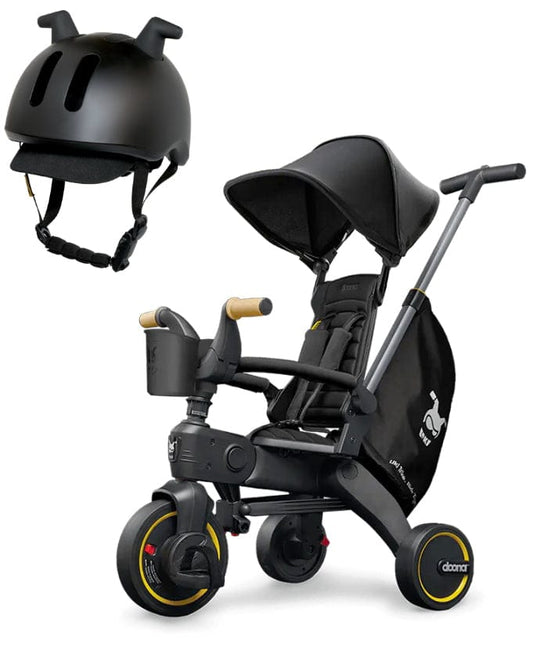 Doona Liki Trike S5 + Liki Helmet Bundle - Nitro Black / Black - SP550-99-033-003-HELMET