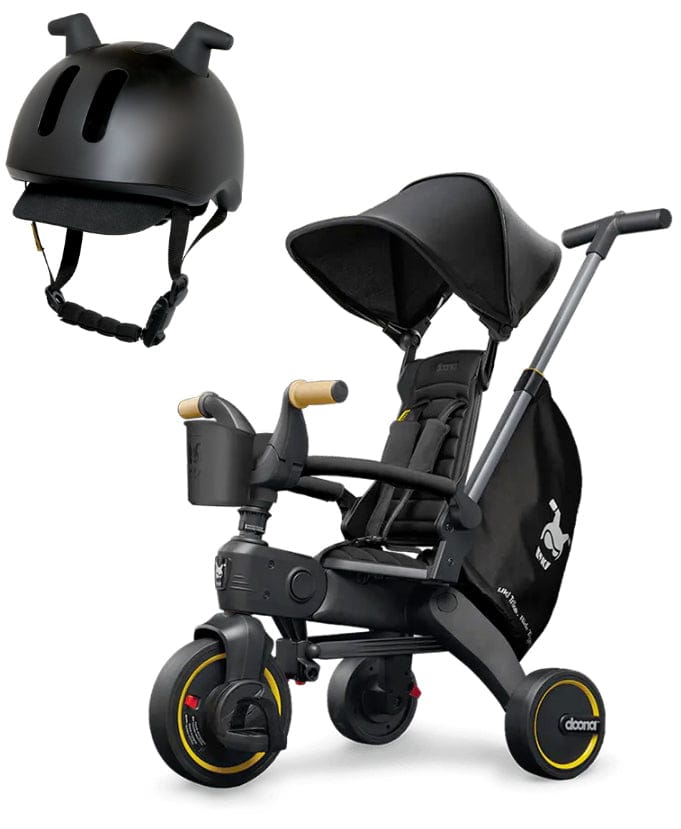 Doona Liki Trike S5 + Liki Helmet Bundle - Nitro Black / Black - SP550-99-033-003-HELMET