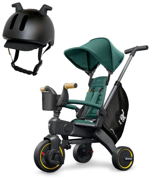 Doona Liki Trike S5 + Liki Helmet Bundle - Racing Green / Black - SP550-99-032-003-HELMET